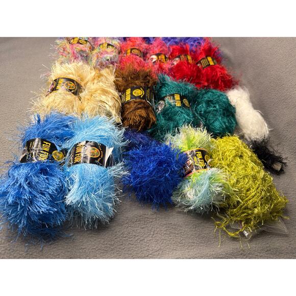 Lion Brand Yarn Fun Fur Mixed Two Pound 2# Lot Crochet Knit Craft DIY Gift - Picture 6 of 11